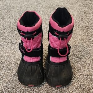 Pink and Black Winter Boots
